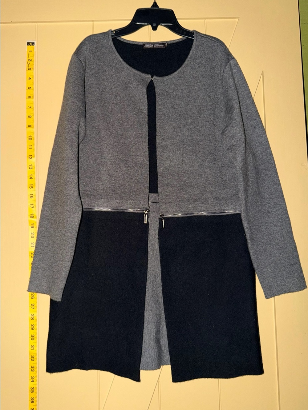 High Secret 2-Piece Gray Black Long Cardigan Set M
